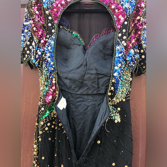 Vintage 1980s Beaded “Alyce Designs” Prom / Formal Dress - Picture 10 of 17